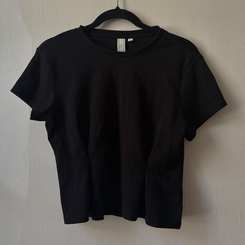ROKH Black Pleated T Shirt Size XL